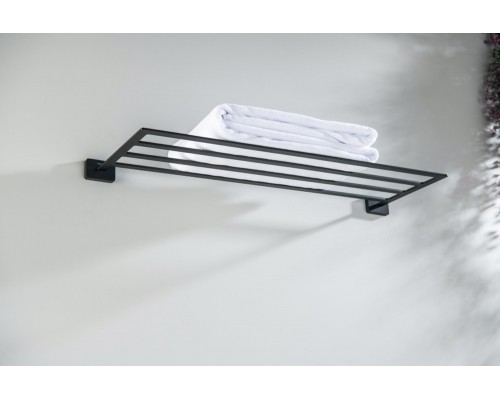 AQ4322MB ЛИБРА полка для полотенец, матовый черный AQ4322MB
