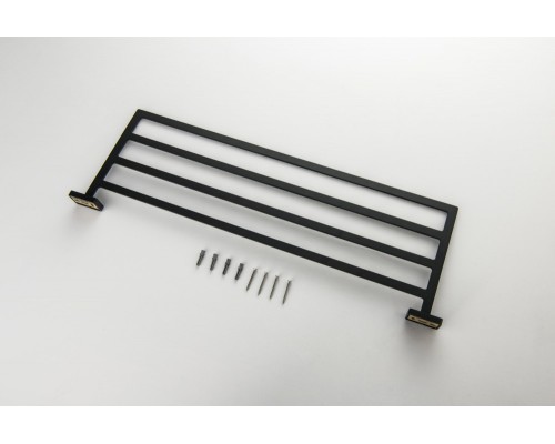 AQ4322MB ЛИБРА полка для полотенец, матовый черный AQ4322MB