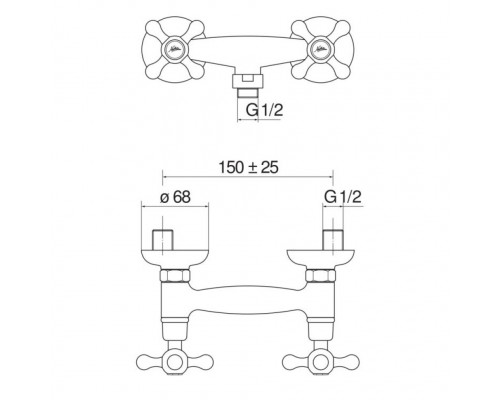 GRC5003/1GDP GRAZIA смеситель для душа, золото GRC5003/1GDP