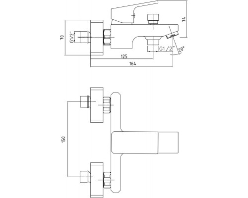 102102469C1EX TIERA смеситель для ванны матовый черный 102102469C1EX