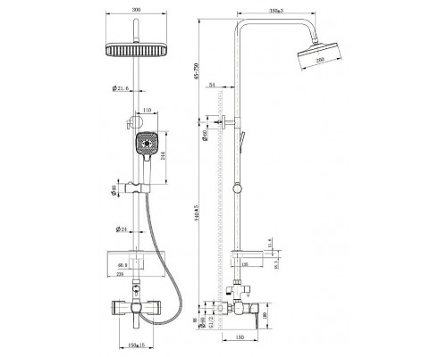 LM0560CEVITTAСмеситель для душа с верхней душевой лейкойТропический дождь хром LM0560C