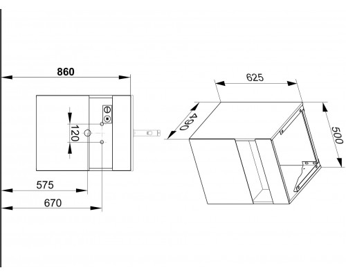 32864970100 STAGELINE Тумба под умывальник 800x550x490mm,1 ящик,oтверстие под смеситель слева,с освещением,pозеткa и USB,пластиковый сифон,цв.vulkanit 32864970100