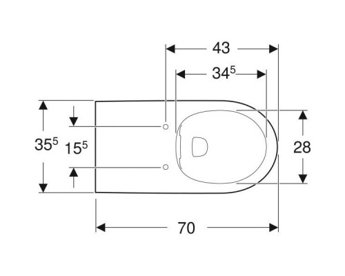 500.262.01.1 Selnova Comfort Подвесной унитаз Rimfree 700 мм (аналог 208520000. подходит сиденье 500.337.01.1) 500.262.01.1