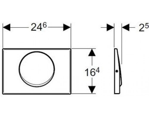 115.751.00.1 Смывная клавиша Geberit Mambo смыв/стоп к111.300, с креплением на винтах, сатинированный нержавеющая сталь 115.751.00.1