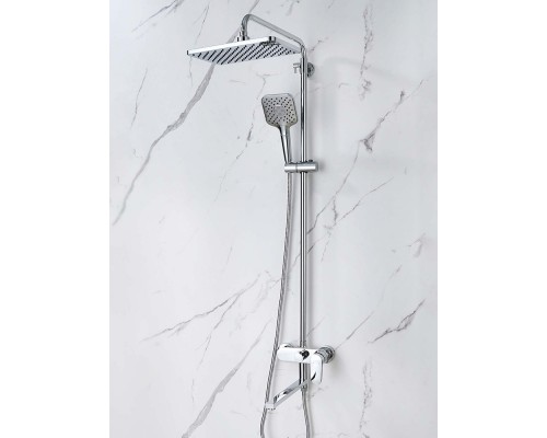 AQ2840CR НИКА душевая система (смеситель для ванны) 3 jet 300х193 мм с длинным изливом AQ2840CR