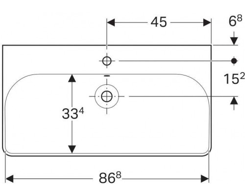 500.251.01.1 Smyle Square Раковина 90х48 см, с отв. под смеситель, с отв. перелива 500.251.01.1