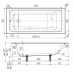 Wotte Line 1600х700х392 ванна чугунная (БП-э00д1466) Line 1600x700