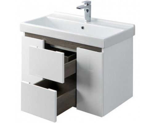 1A2586K0NRC80 Набор: 1A258601NRC80 Тумба-умывальник Рене 80 бел/гр.орех/ 1WH302251 УмывальникМиранда-80  1A2586K0NRC80