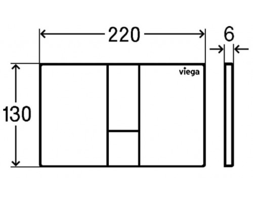 773304 Prevista Панель смыва для унитазов Visign for style 24, пластик, цвет черный, модель 8614.1 773304
