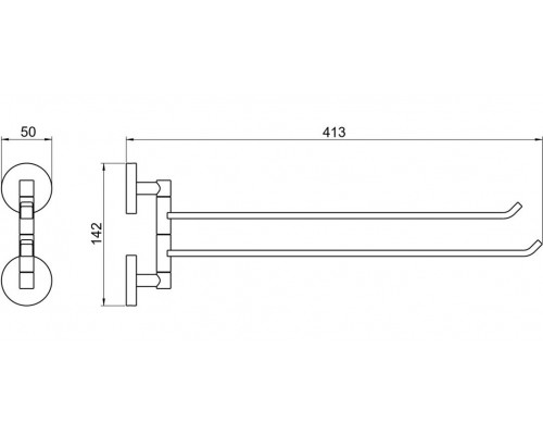 AQ4613CR БЕТТА полотенцедержатель двойной AQ4613CR