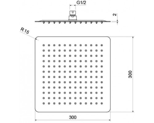 AQ2074CR квадратный верхний душ 3003002 мм AQ2074CR