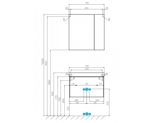 1A263402AX010 Зеркальный шкаф Асти 70 1A263402AX010
