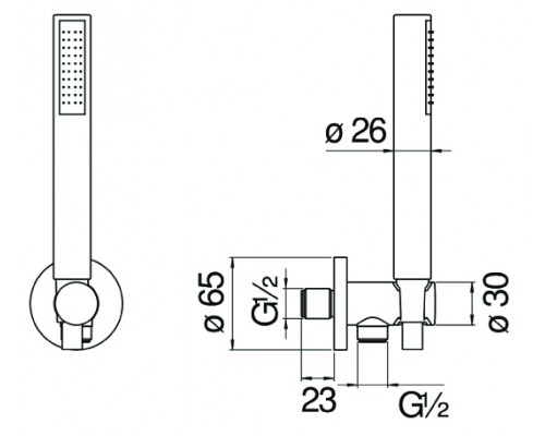 AD146/32RCP душевой набор с шланговым подсоединением, красное золото AD146/32RCP