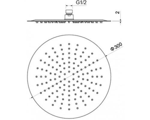 AQ2075CR круглый верхний душ 3002 мм AQ2075CR