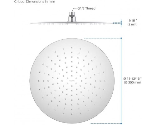 AQ2075CR круглый верхний душ 3002 мм AQ2075CR