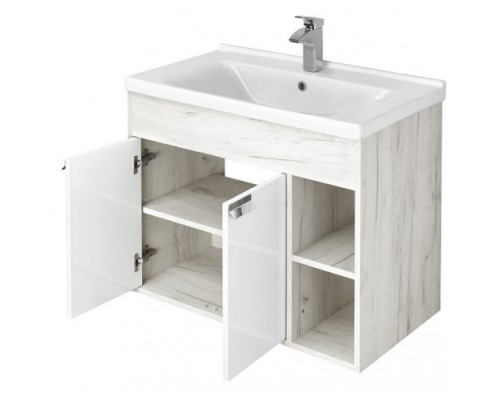 1A2374K0FAX10 Набор: 1A237401FAX10 Тумба-умывальник Флай 80 Бел Дуб КРАФТ/ 1WH302251 Раковина Миранда 80 1A2374K0FAX10