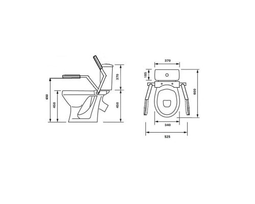 42301120005 Унитаз-компактПерсонаПремиум (с двойным опорным поручнем) подвод воды нижний, косой выпуск 42301120005