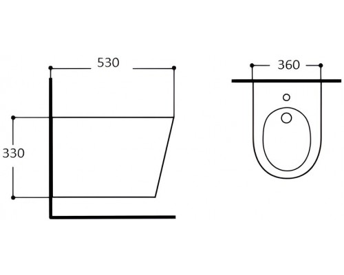 AQ1057-MG ВЕГА Биде подвесное 530360326, цвет серый матовый AQ1057-MG