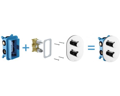 Cмеситель термостатический скрытого монтажа для R-box multi, 3 вывода CR 067.00 X070075