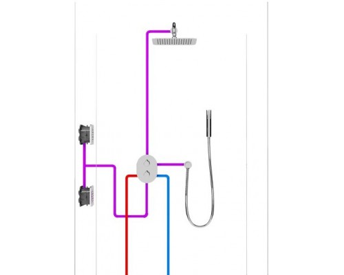 Cмеситель термостатический скрытого монтажа для R-box multi, 3 вывода CR 067.00 X070075