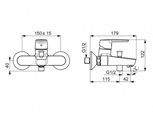 3940Y Saga смеситель для ванны 3940Y