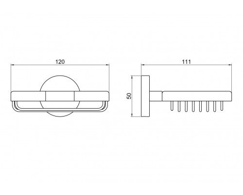 AQ4633BGM БЕТТА мыльница решетка, оружейная сталь (шлиф. черный хром) AQ4633BGM