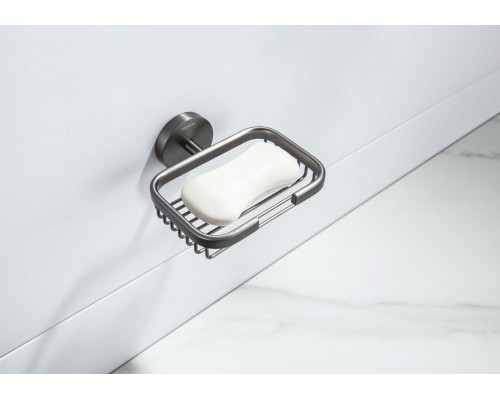 AQ4633BGM БЕТТА мыльница решетка, оружейная сталь (шлиф. черный хром) AQ4633BGM