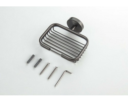 AQ4633BGM БЕТТА мыльница решетка, оружейная сталь (шлиф. черный хром) AQ4633BGM