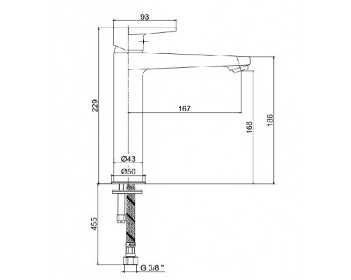 102188117EX DALIA смеситель для раковины 116 102188117EX