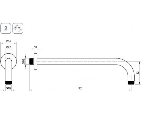 Вывод боковой для насадки 980.00 и 981.00 702.61RGB РОЗОВОЕ ЗОЛОТО X07P712