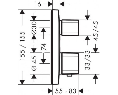 15708000S Set HG Ecostat E термостатический смеситель для душа (15708000+01800180) 15708000S