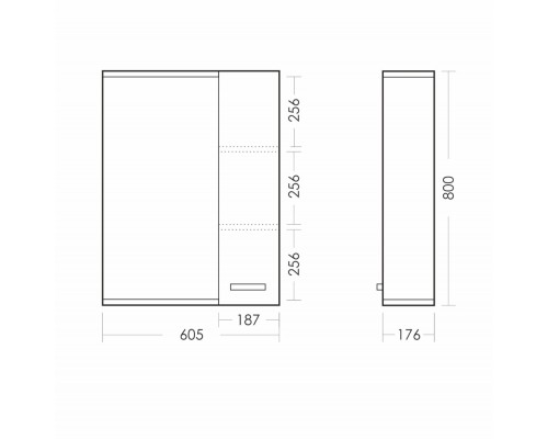 ЛАГУНА-01 Зеркало 605х800х176, бел ZLGN65