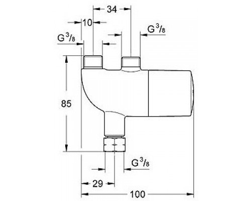 34487000 Grohtherm Micro Универсальный термостатический смеситель для раковины или мойки, хром 34487000