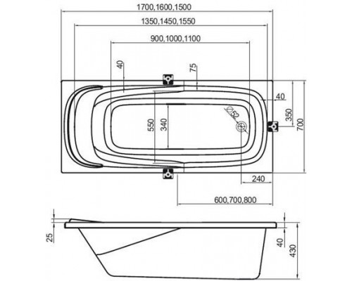 Ванна Vanda II 170х70 белая CP21000000