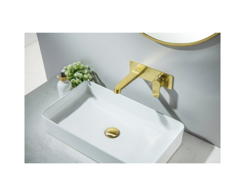 AQ1213BG ОБЕРОН смеситель для раковины настенный (внешняя и скрытая часть), шлиф. золото AQ1213BG