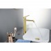 AQ1304BG ЕВРОПА смеситель для раковины высокий 215, без донного клапана, шлиф. золото AQ1304BG