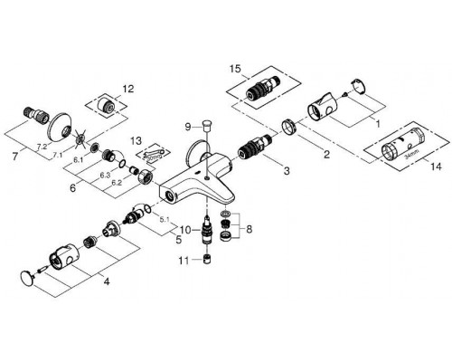 34567000 Grohtherm 800 Термостатический смеситель для ванны, хром 34567000