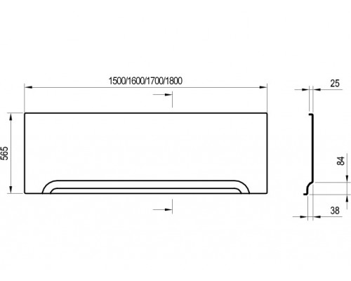 передняя панель U 160 см белая (универсальная) CZ001S0A00