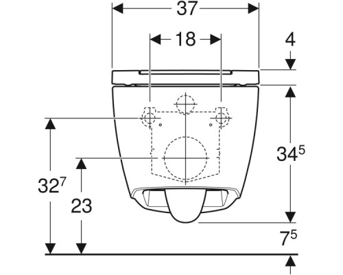 500.202.01.1 Подвесной унитаз Geberit ONE, закрытая форма, TurboFlush, с сиденьем, хром 500.202.01.1