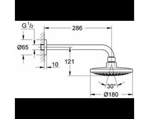 124440 Eurosmart 2015 Промо набор 5в1:Душевая система Eurosmart с душевым гарнитуром и верхним душем Tempesta 210, хром 124440