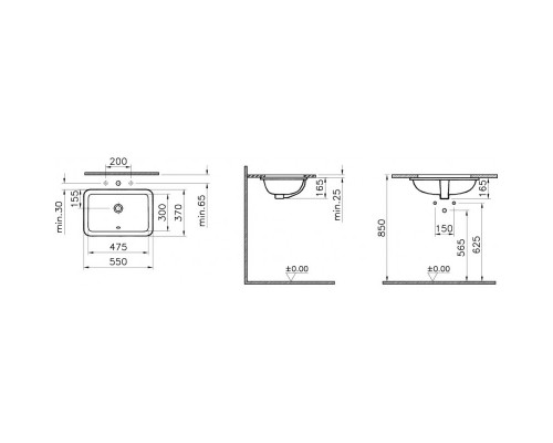 7475B003-0618 S20 раковина встраиваемая снизу 48 см, цвет белый 7475B003-0618