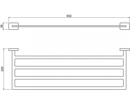 AQ4322MB ЛИБРА полка для полотенец, матовый черный AQ4322MB