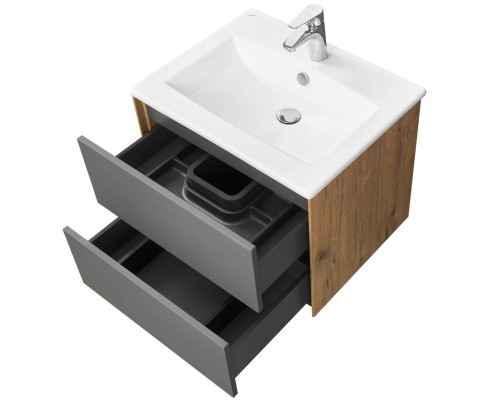1A2580K1AJA00 Набор: 1A258001AJA00 Тумба-умывальник Сохо 60 Дуб Веллингтон/ 1WH501606 РаковинаЭлина 60 1A2580K1AJA00
