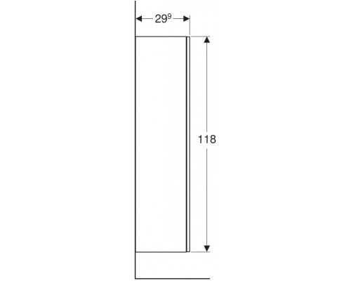 500.361.JR.1 Geberit Smyle Square Шкафчик боковой высокий с одной дверцей 1180 мм, цветпекан  500.361.JR.1