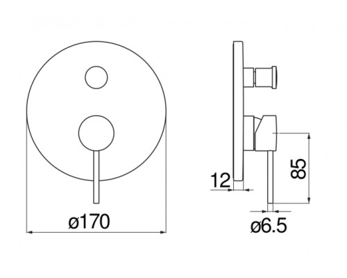 VE125100/ECR VELIS смеситель для ванны (внешняя часть) VE125100/ECR