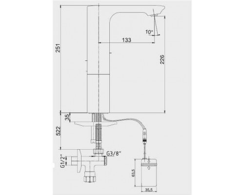 108108040EX смеситель для раковины электронный 226, 6 V 108108040EX