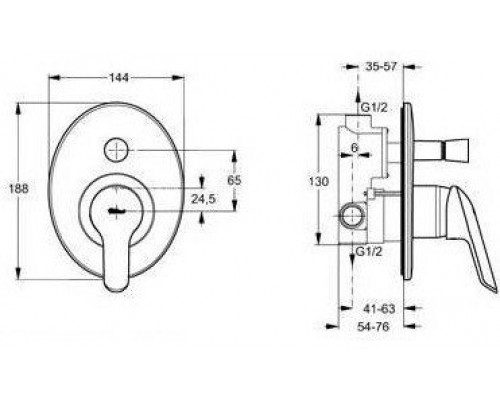 A6997AA BALANCE встраиваемый смеситель для ванны (внешняя часть) A6997AA
