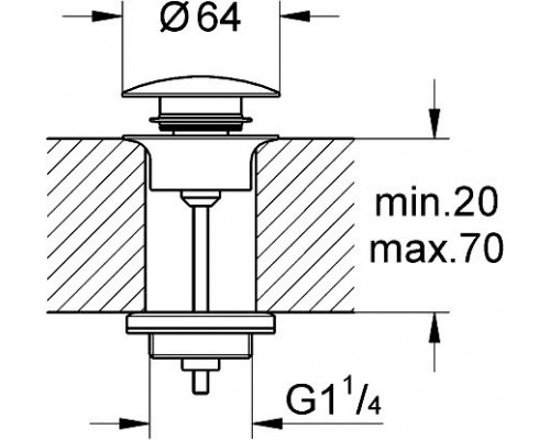65807GN0 Донный клапан холодный рассвет, матовый 65807GN0
