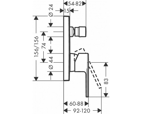 71468000S Set HG Vernis Shape смеситель для ванны (71468000+01800180) 71468000S