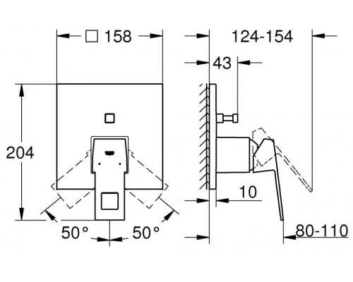 24062000 Eurocube Смеситель для ванны, хром 24062000